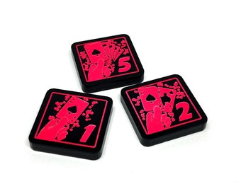 3 x Gambit Charge Tokens for Marvel Champions LCG, Double Sided
