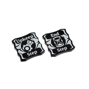 Conjunto de fichas de manutenção e fim compatível com Magic: The Gathering (dois lados)