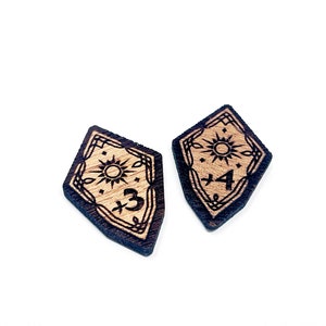 2 x Willpower 3/4 Stat Boost Modifier Tokens - Lord Of The Rings LCG, Acajou massif (double face)