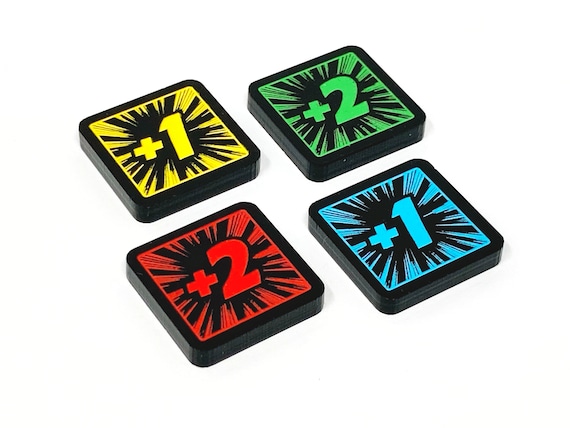 4 x Stat boost Tokens (double sided) for Marvel Champions LCG