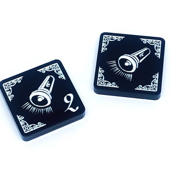 2 x Taschenlampen Token (doppelseitig) für Arkham Horror LKG