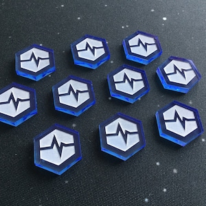 Imperial Assault compatible, acrylic strain tokens