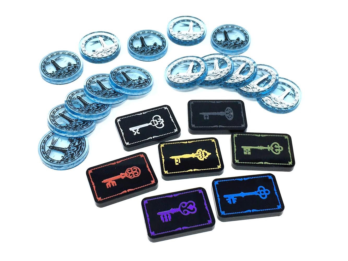 Innsmouth Conspiracy Set (double sided Key And Flood tokens) for Arkham Horror LCG