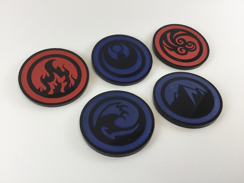 Five Rings Merch L5R - Legend of the Five Rings - Acrylic Ring Token Set - Etsy
