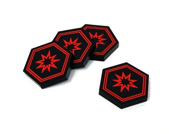 4 x Critical Hit Tokens - Black Series - Star Wars X-wing compatible