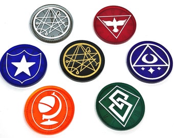 Arkham horror LCG compatible, acrylic Action/Turn tracker tokens