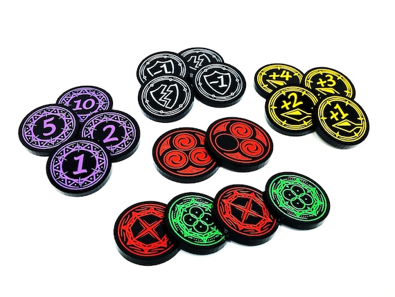 2 X 5/10 Arcane Damage Tokens (double Sided) for Flesh and Blood
