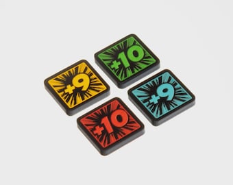 Stat Boost Tokens 9/10 (double sided) for Marvel Champions LCG