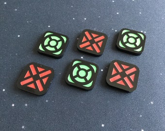 Imperial Assault compatible, acrylic activation tokens