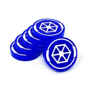 SW Legion compatible, acrylic Separatist victory token set (mid blue)