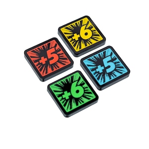 Stat Boost Tokens 5/6 (doppelseitig) für die Marvel angepasste Version
