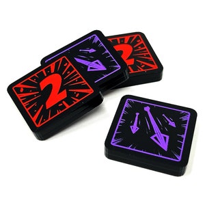 4 x Hawkeye Tokens - Roxo (dupla face) para Marvel Champions LCG