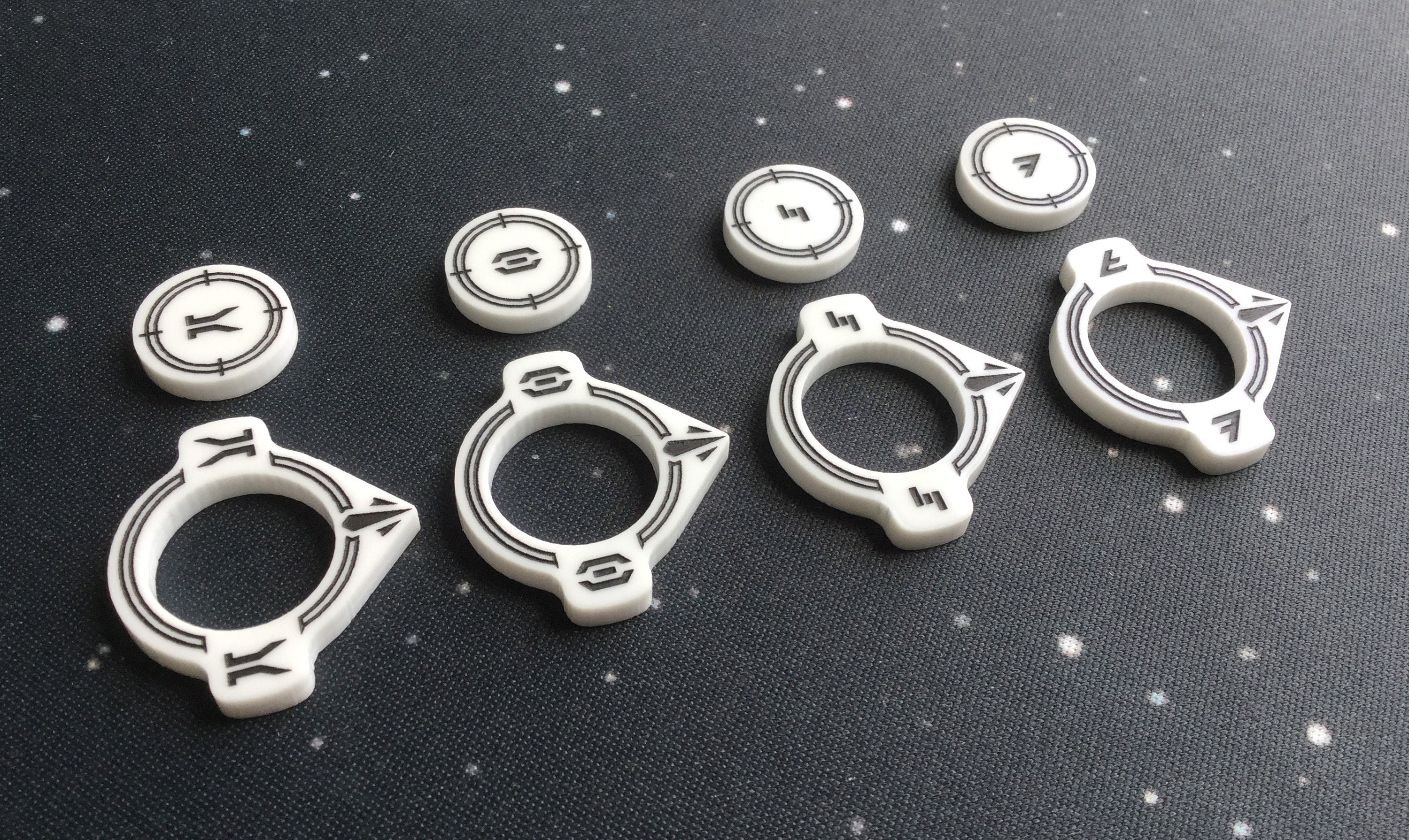 X-wing 2.0 compatible, acrylic Arc/ID tokens