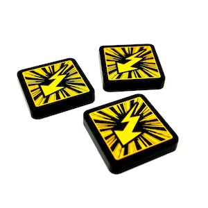 3 x Tokens de Recursos Energéticos para Marvel Champions LCG, Dupla Face (Fan Made)