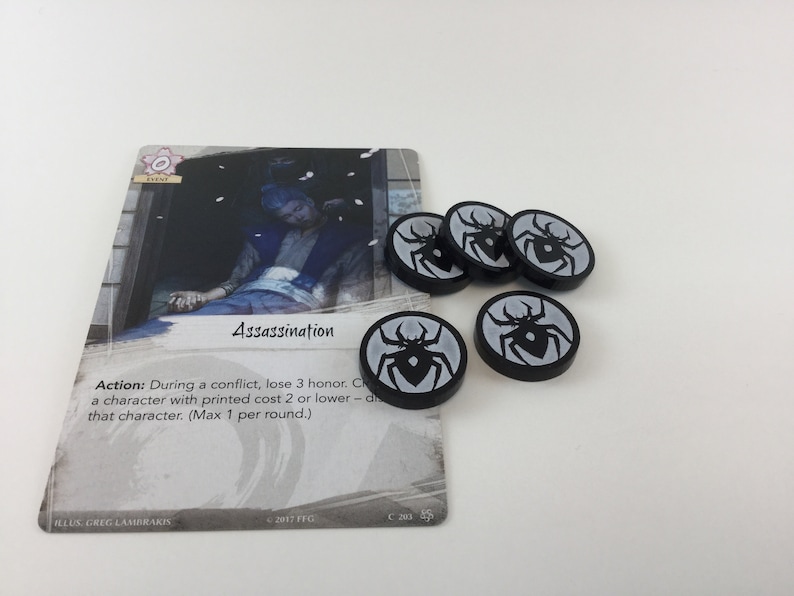 Legend of the Five Rings L5R Acrylic spider clan fate tokens