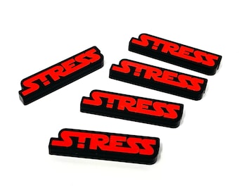 5 x Stress Tokens - Text Series - Star Wars X-wing compatible