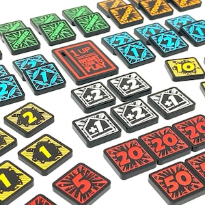 Marvel Champions LCG, conjunto de tokens acrílicos feitos em leque