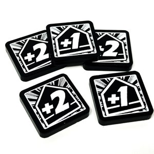 5 x Acceleration Tokens +1/+2 (doppelseitig) für Marvel Champions LKG