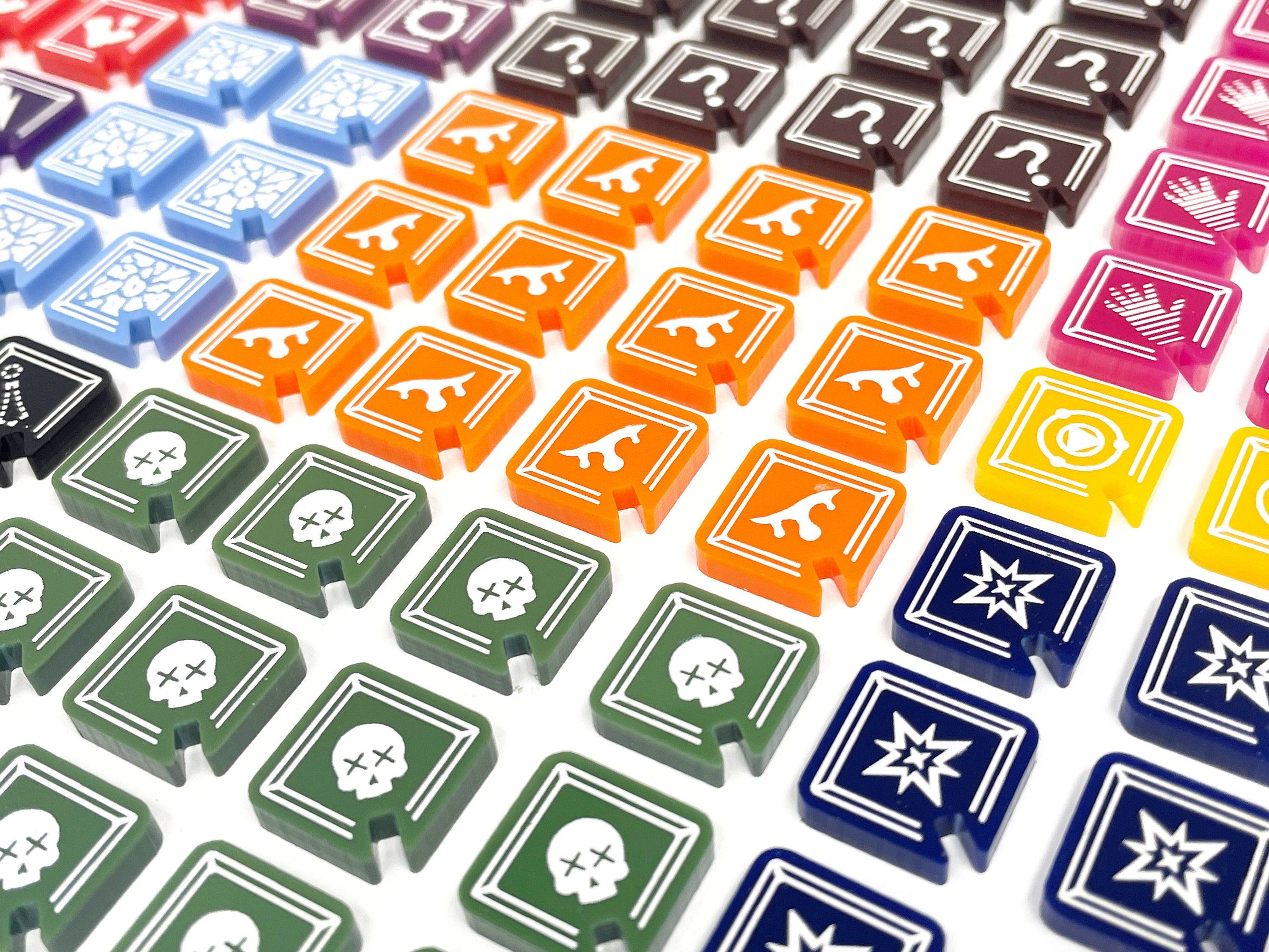 Lot De 60 Jetons Acrylique Effets De Statut Pour Gloomhaven – Poison, Étourdissement, Etc. – Accessoire Premium