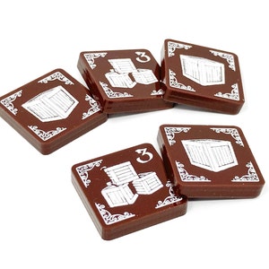 5 x Ressourcen Token (doppelseitig) für Arkham Horror LKG