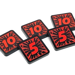 5 x 5/10 Schadens-Token (doppelseitig) für Marvel Champions LKG