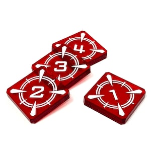 4 x Target Lock Tokens - Translucent Series - Star Wars X-wing compatible