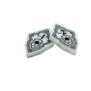 2 x -1/2 Defence Negative Stat Modifier Tokens - Acrylic - for LOTR LCG
