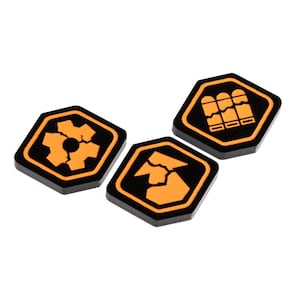 SW Legion compatible, acrylic vehicle damage token set