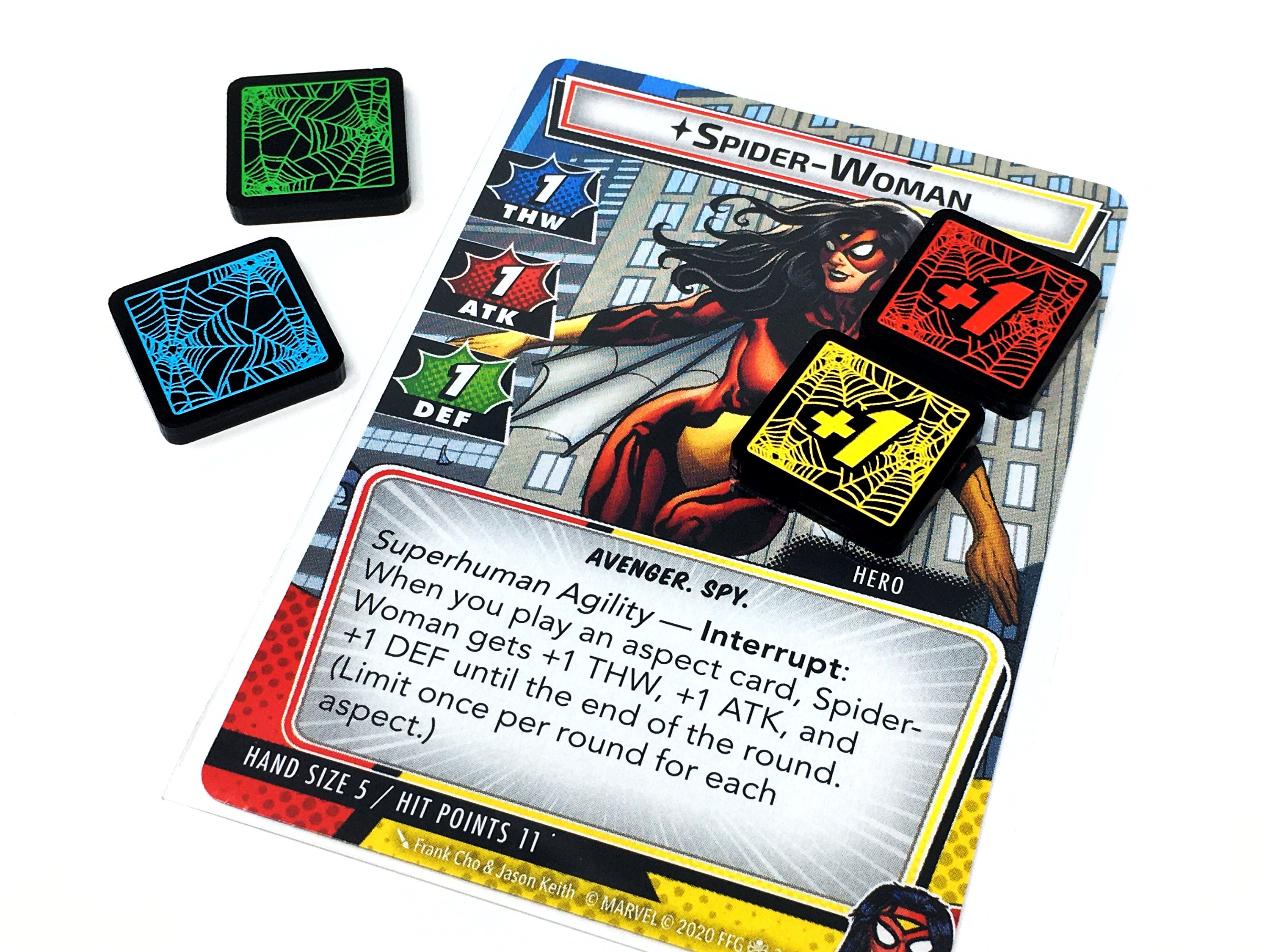 4 X Spider Woman Superhuman Agility Tokens (double Sided) for Marvel ...