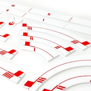 Red Squadron Acrylic Manoeuvre Template Set, X-Wing Miniatures 2.0 Compatible