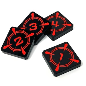 4 x Target Lock Tokens - Black Series - Star Wars X-wing compatible
