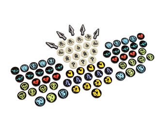 Slay The Spire Bored Game - Act and Modifier Token Set (double sided)