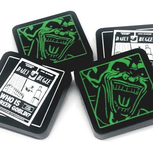 4 x Green Goblin Madness and Infamy Tokens (tokens duplos) para Marvel Champions LCG