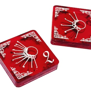 2 x Schlüsselring-Token (doppelseitig) für Arkham Horror LKG
