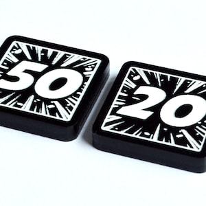 2 x 20/50 Schadens-Tokens (doppelseitig) für Marvel Champions LKG
