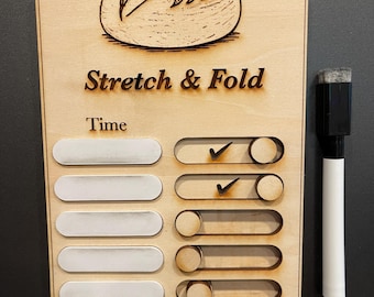 Sourdough Stretch and Fold Tracker Gift for bread makers magnet wall hanger