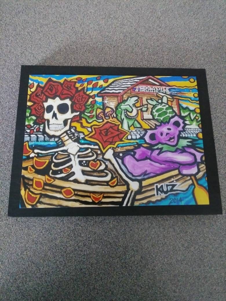 Grateful Dead Art Wood Panel Wood Print Dead Bear Cosmic Etsy