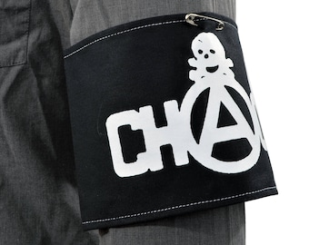 Black Chaos Armband - Seditionaries Reproduction - Original 1977 Punk Rock Style - Seditionaries Shirt - Chaos Skull - Screen print DIY Punk