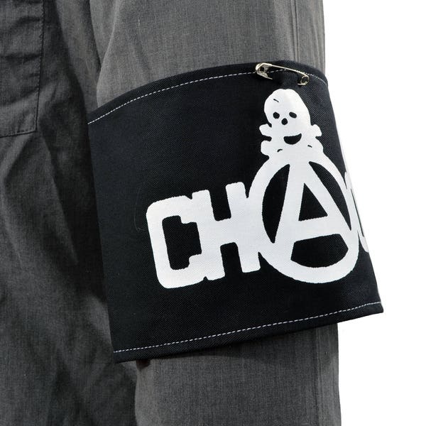 Black Chaos Armband - Seditionaries Reproduction - Original 1977 Punk Rock Style - Seditionaries Shirt - Chaos Skull - Screen print DIY Punk