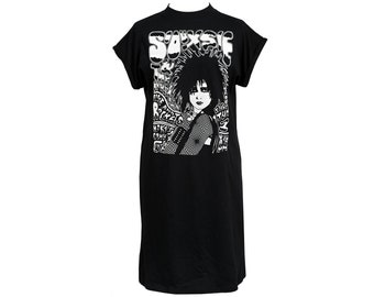 Siouxsie & the Banshees Womens Gothic High Neck T-Shirt Dress New Wave Spellbound