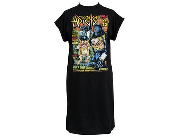 Womens Punk High Neck T-Shirt Dress The Adicts 1977 British Punk Lowbrow