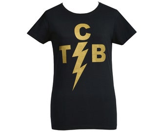 Womens Rock & Roll T-Shirt TCB Rockabilly Retro Lightning Bolt