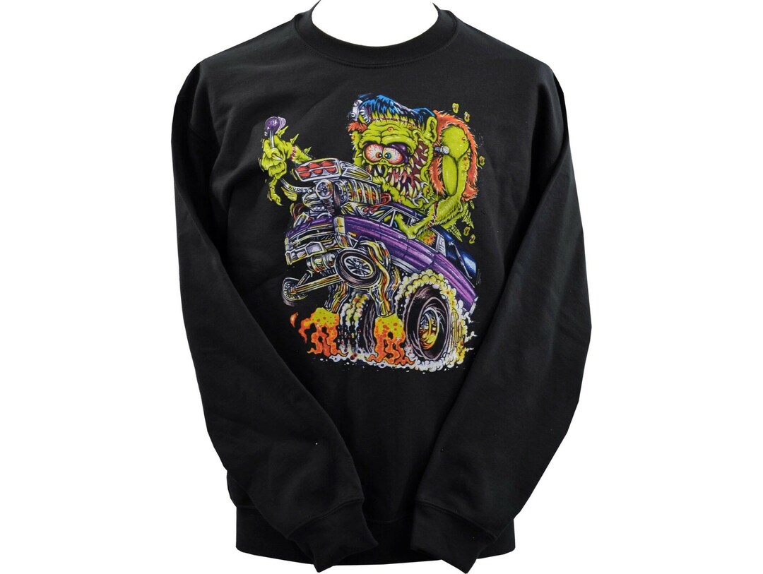 Sweatshirt Frankenstein – Coupe Classique, Col Tissé – 241 G – Pull Fantaisie Halloween
