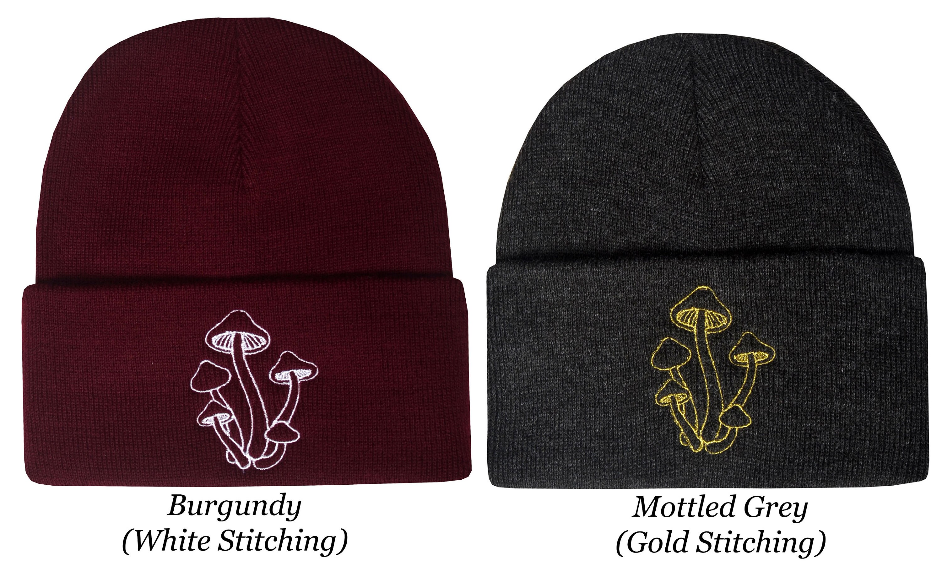 Magic Mushroom Beanie Hat Embroidered 