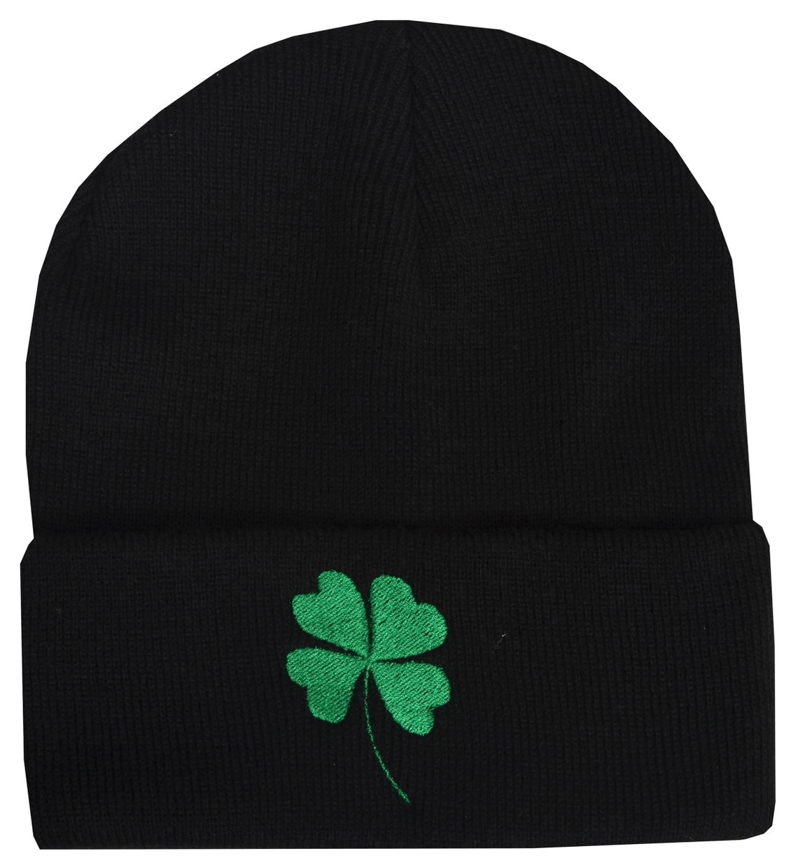 4 Leaf Clover Irish Beanie Hat Warm Winter Embroidered Lucky Etsy