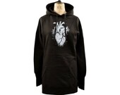 Women 39 s Anatomic Heart Hoodie Dress Gothic Medical Vintage Horror (anatomic heart)