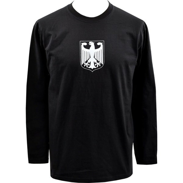 Mens Bundeswehr Long Sleeve T-Shirt German Military Army Eagle Patch Vintage