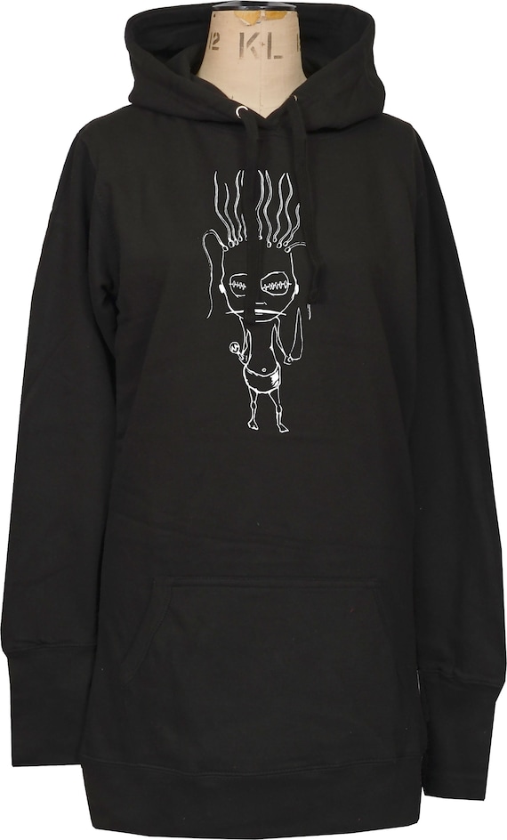 Zombie Kids Mujeres Gothic Hoodie Dress 00 s Mall Goth Emo 90s Horror Cute zombie baby