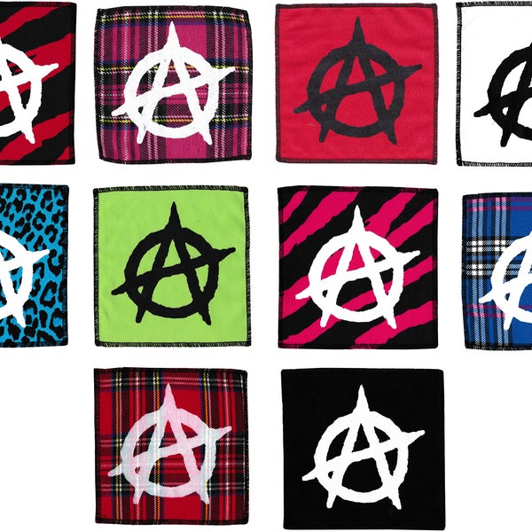 Anarchy Punk Sew-on Patch Anarchist 77 Rockers Seditionaries DIY Tartan Leopard