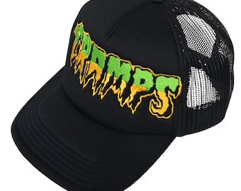 The Cramps Trucker Cap - Psychobilly Garage Punk - Punk Hat - Brodé - Lux Interior Poison Ivy